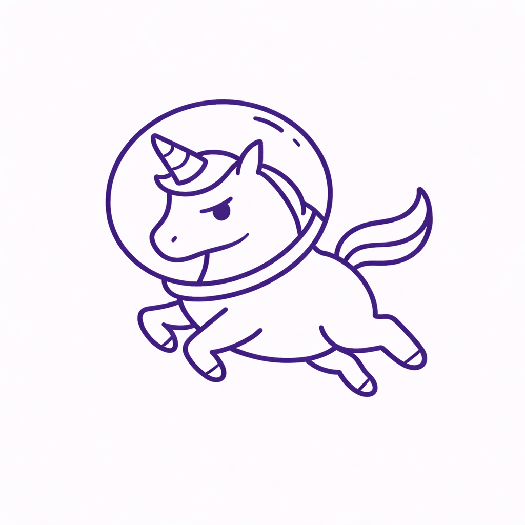 Sassy unicorn astronaut icon